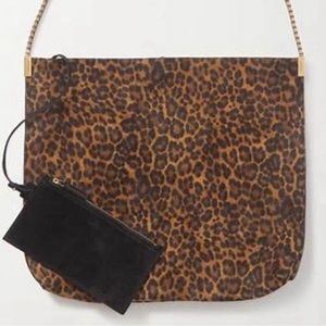 NWT SOLD OUT Gorgeous Suzanne Saint Laurent Suede Leopard Print Hobo Bag